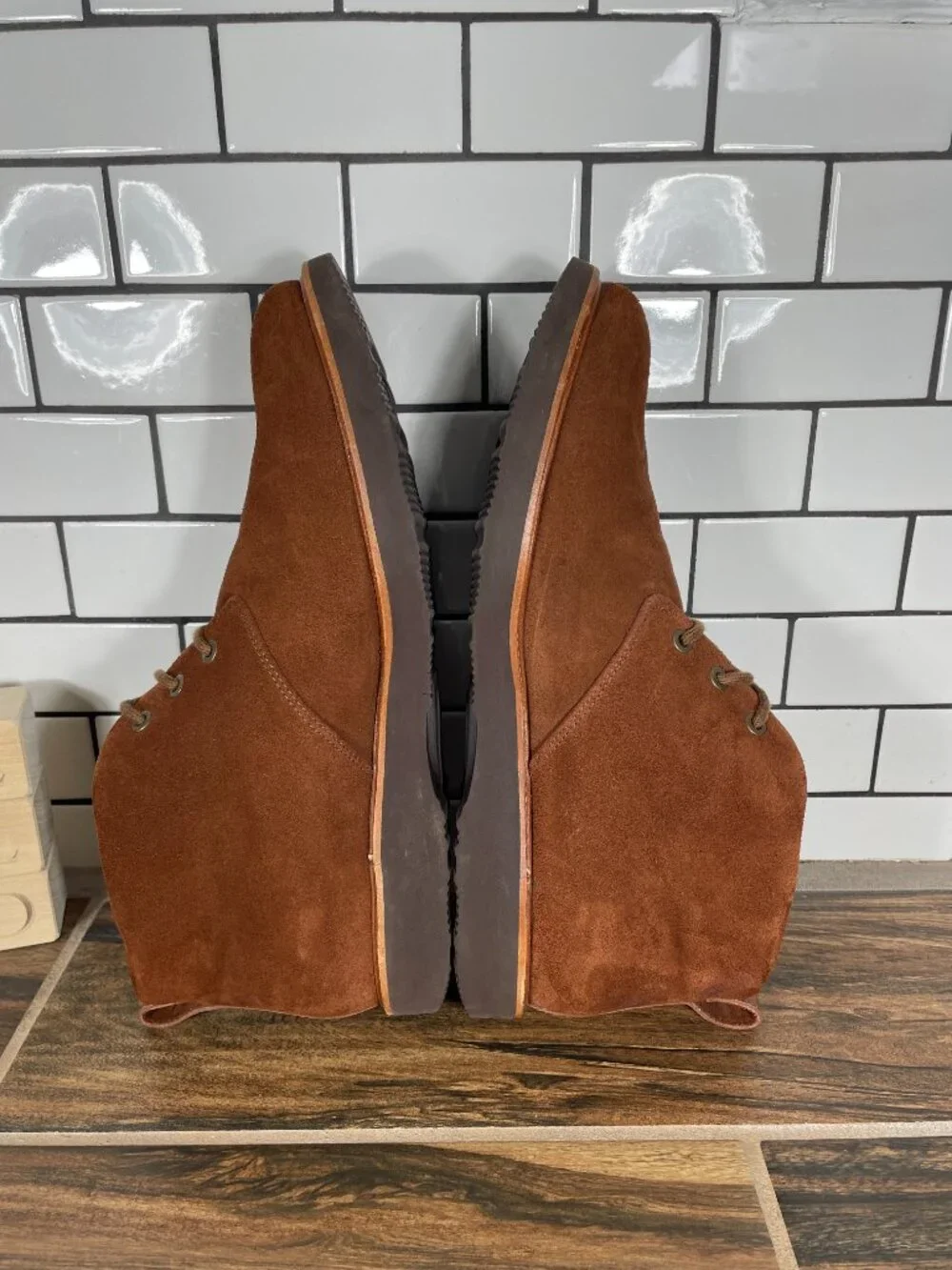 samuel hubbard Re-Boot Shoes Mens Size 10.5 Mahogany Suede Vibram Chukka Boots